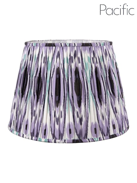 Pacific Lifestyle Mushroom Izara Ikat Patterned Pleat Tapered Shade (AV9484) | £35 - £45