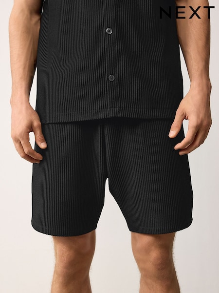 Black Textured Stripe Jersey Shorts (AV9487) | £26