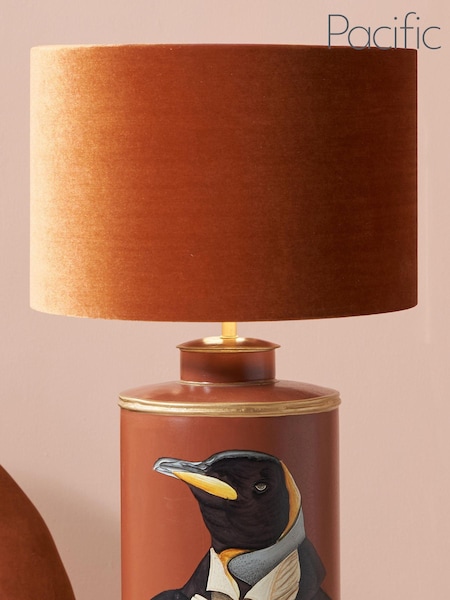 Pacific Lifestyle Tobacco Bow Velvet Cylinder Shade (AV9490) | £40 - £70
