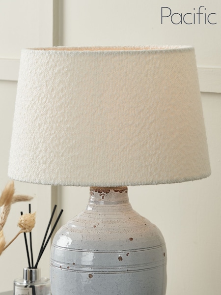 Pacific Lifestyle White Martigues Boucle Tapered Cylinder Shade (AV9494) | £40
