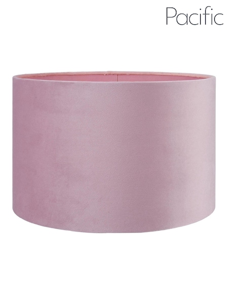 Pacific Lifestyle Pink Rene Velvet Cylinder Shade (AV9513) | £35 - £65