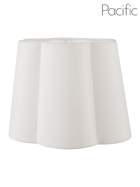Pacific Lifestyle White Posy Handloom Tapered Scalloped Shade (AV9514) | £50 - £80