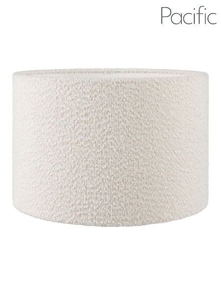 Pacific Lifestyle White Rouen Boucle Cylinder Shade (AV9531) | £40 - £70