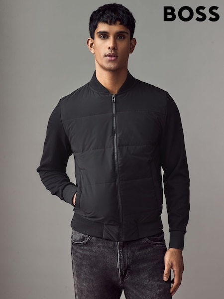 BOSS Black Mercerised Cotton Zip-Up Padded Sweatshirt (AV9967) | £229
