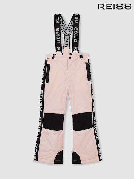 Reiss Pink Carla 13-14 yrs Logo-Tape Padded Ski Salopettes (AW0072) | £78