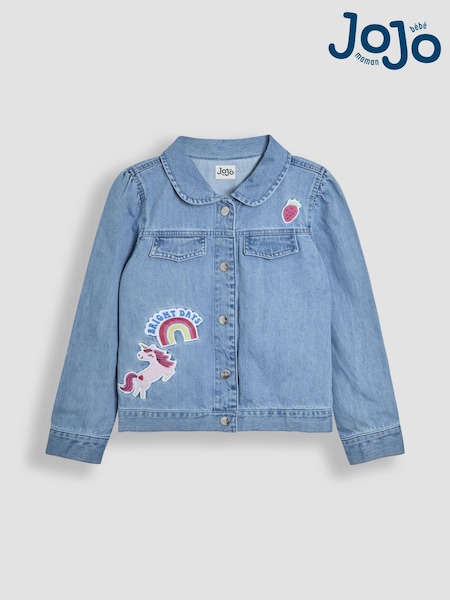 JoJo Maman Bébé Denim Good Vibes Denim Jacket (AW0109) | £32 - £34