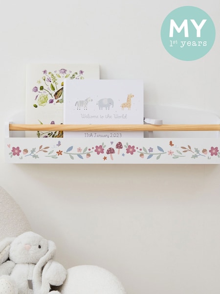 White Floral Print Wreath Shelf by My 1st Years (AW0151) | £35