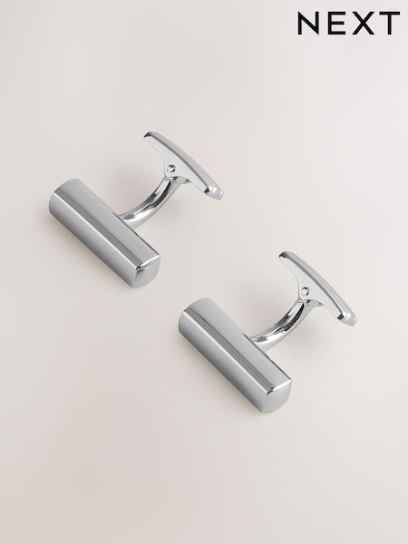Silver Tone Bar Cufflinks (AW0198) | £12