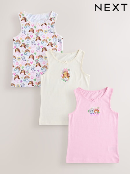 Ecru/Pink Paw Patrol Vests 3 Pack (2-8yrs) (AW0211) | £11 - £12