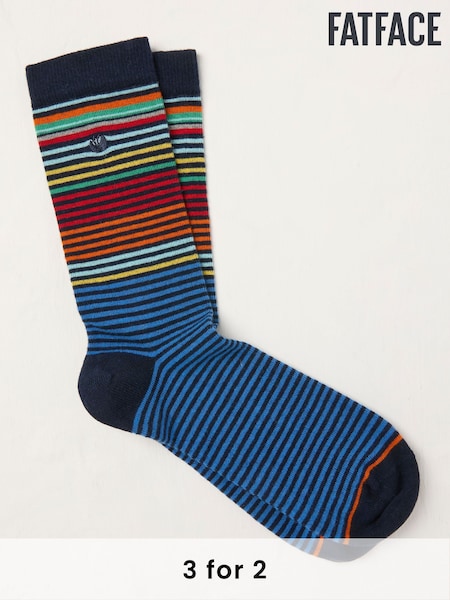 FatFace Blue Stripe Sock (AW0273) | £7.50