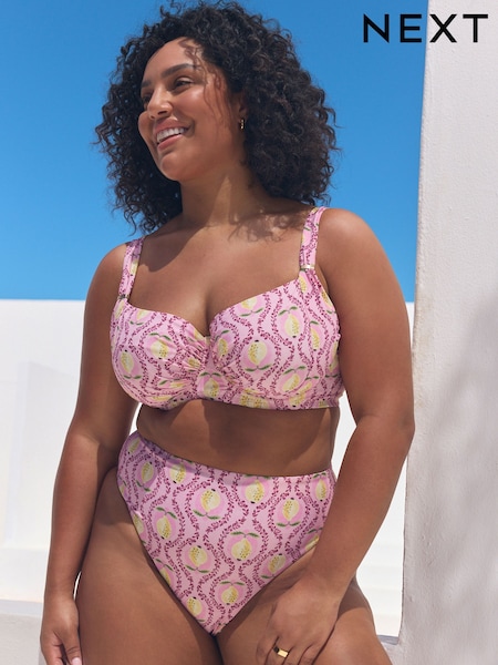 Pink Lemon Print F-K Underwired Bikini Top (AW0407) | £40