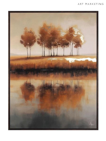 Art Marketing Orange Treeline View Golden Wall Art (AW0450) | £82