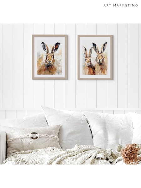 Art Marketing Brown Hare Pair Wall Art (AW0454) | £36