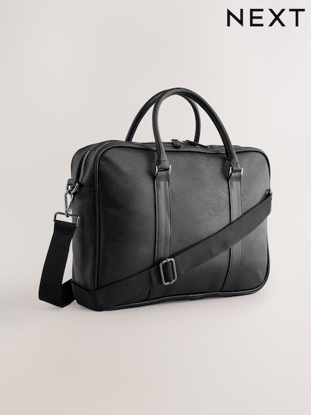 Black Faux Leather Briefcase (AW0632) | £45