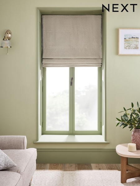 Natural Ready Made Blackout Roman Brushed Stripe Blinds (AW0691) | £50 - £110