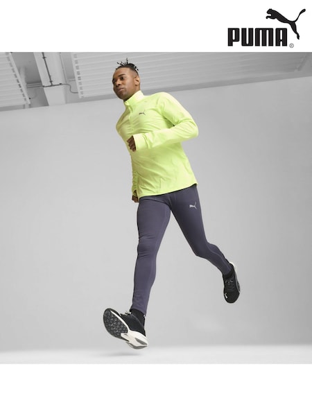 Puma Yellow Mens Run Cloudspun Quarter Zip Top (AW0733) | £55