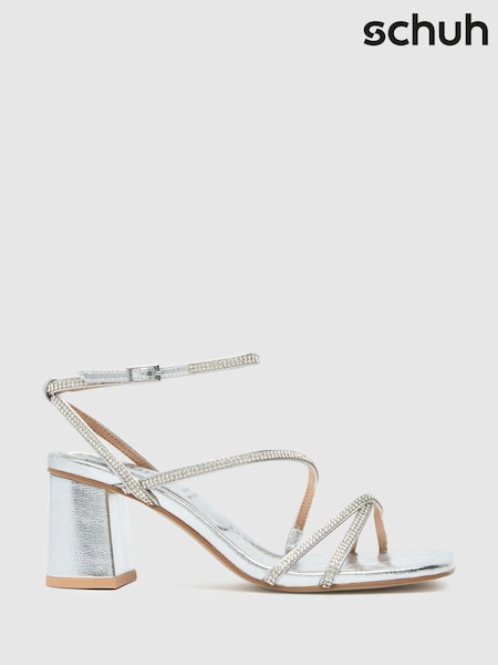 Schuh Silver Sully Embellished Block Shoes (AW0875) | £35