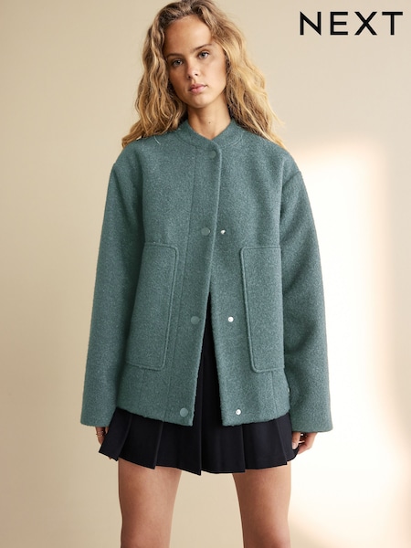 Teal Blue Coatigan Bomber Jacket (AW1141) | £48