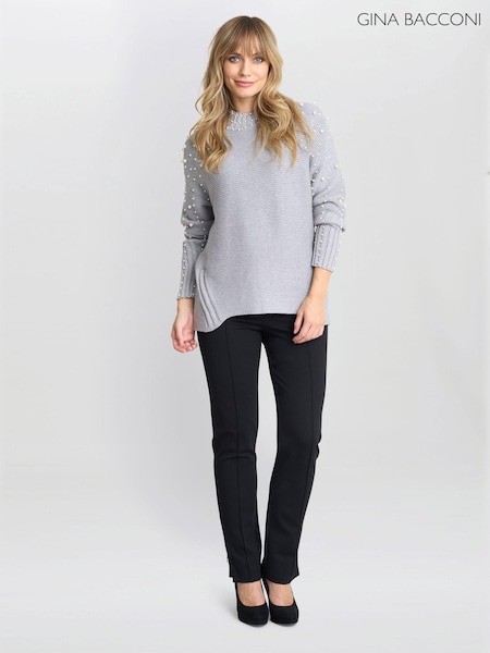 Gina Bacconi Grey Maisie Pearl Jumper (AW1261) | £120