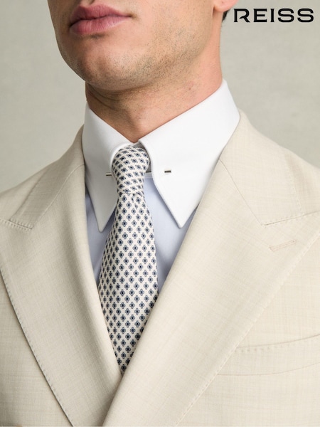 Reiss Contrast S Blue Caldwell Regular-Fit Cotton Pin-Collar Shirt (AW1263) | £98