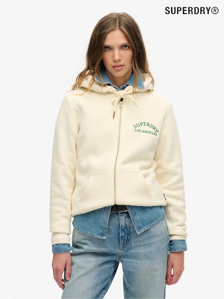 Superdry Cream Tattoo Rhinestone Zip Hoodie (AW1277) | £80