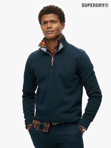 Superdry Blue Core Pique Henley Sweatshirt (AW1283) | £60