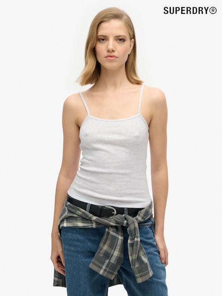 Superdry Grey Fine Rib Cami Vest Top (AW1284) | £15