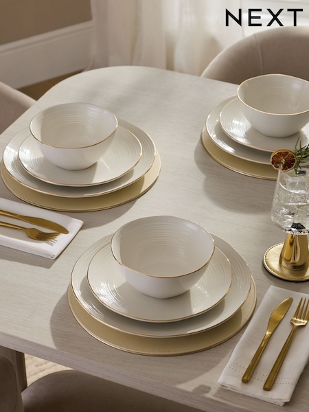 12 Piece Gold Kya Dinner Set (AW1538) | £55