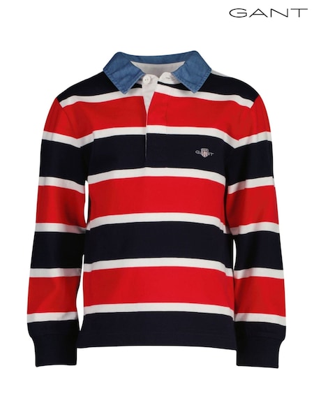GANT Blue Striped 100% Cotton Polo Shirt (AW1613) | £36