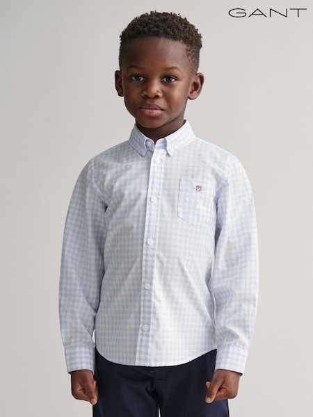 GANT Blue Gingham Shield 100% Cotton Shirt (AW1624) | £55