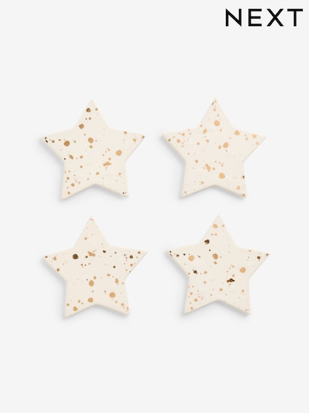 Set of 4 Gold Star Ceramic Coasters (AW1653) | £14