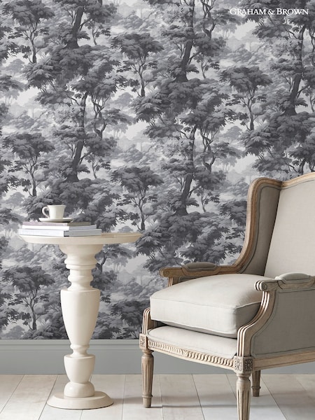 Graham & Brown Black & White Bobart's Garden 10M Wallpaper (AW1675) | £95