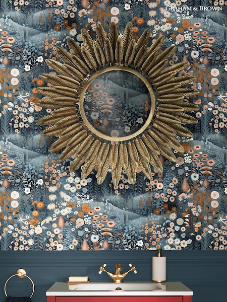 Graham & Brown Midnight Glenwhan Wildflower 10M Wallpaper (AW1687) | £95
