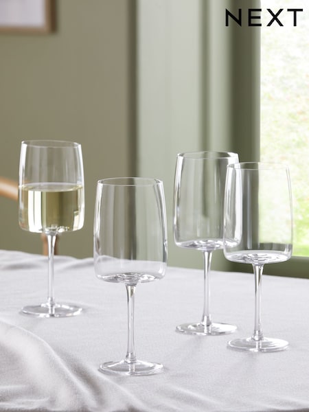 Clear Angular Set of 4 Red Wine Glasses (AW1709) | £30