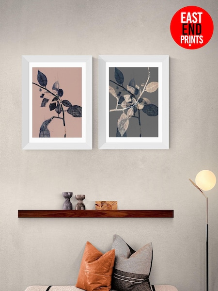 East End Prints White Branching Diptych by Herald Black (AW1843) | £90 - £245