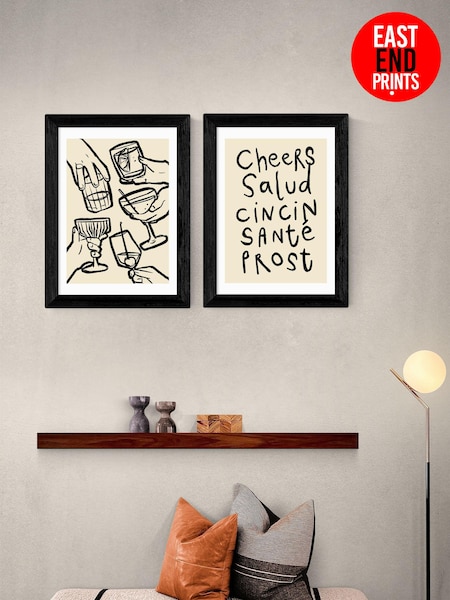 East End Prints Black Cheers Monochrome Twin Set by Simply Extra Jordinary (AW1856) | £90 - £245