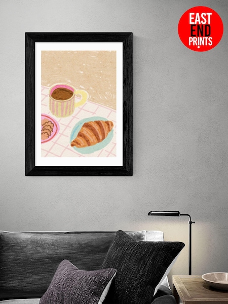 East End Prints Black Coffee and Croissant Beige Blush by Kartika Paramita (AW1893) | £50 - £130