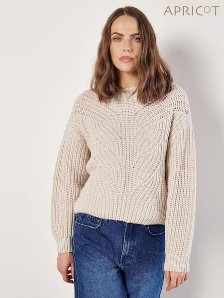 Apricot Natural Chunky Cable Knit Jumper (AW2070) | £19