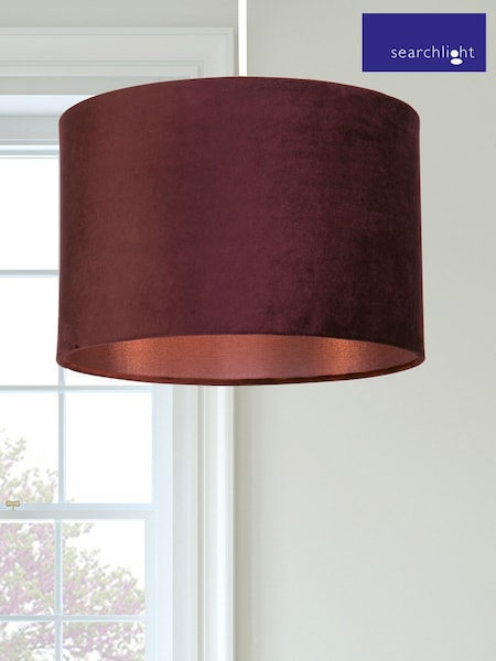 Searchlight Plum Majesty Velvet Drum Shade (AW2094) | £20