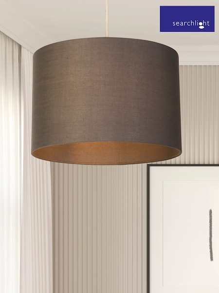 Searchlight Grey Dove Cotton Drum Shade (AW2104) | £20
