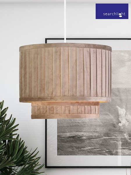 Searchlight Taupe Mink Wide Pleat Shade (AW2105) | £32