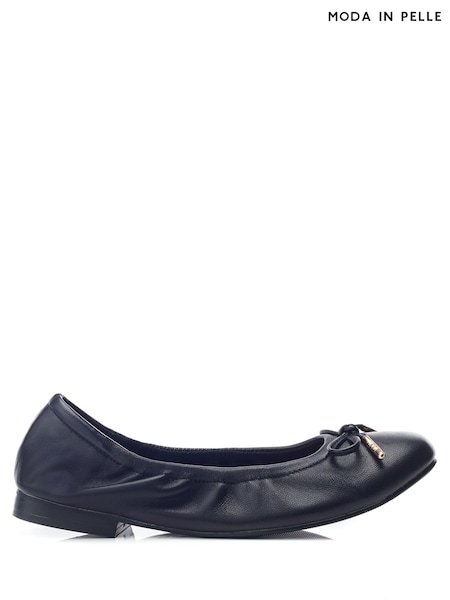Moda in Pelle Freyani Bow Detail Elastic Leather Ballerinas (AW2106) | £79