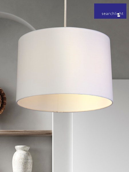 Searchlight White Glacier Cotton Drum Shade (AW2108) | £20
