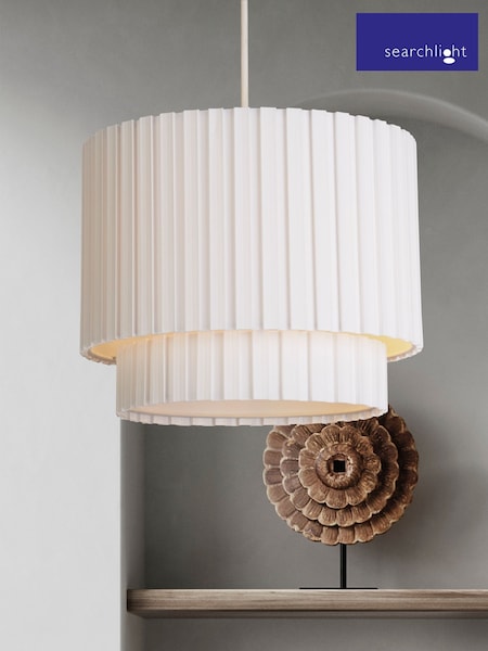 Searchlight White Alabaster Box Pleat Shade (AW2110) | £32