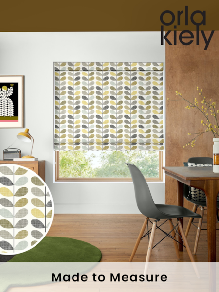 Orla Kiely Seagrass and Duckegg Blue Scribble Stem Made to Measure 100% Cotton Roman Blind (AW2207) | £79
