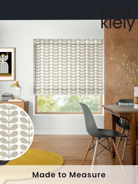 Orla Kiely Grey Scribble Stem Made to Measure 100% Cotton Roman Blind (AW2209) | £79