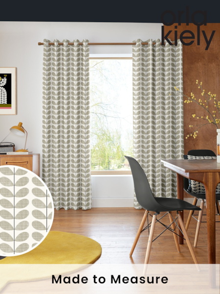 Orla Kiely Grey Scribble Stem Made to Measure Curtains (AW2217) | £91