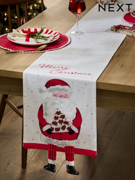 Red Christmas Santa Light Up and Musical Table Runner (AW2258) | £30 - £38