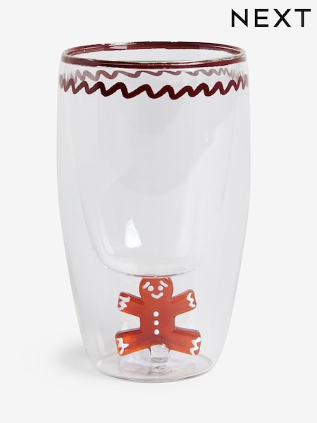 Set of 2 Natural Christmas Gingerbread Tumbler Glasses (AW2326) | £20