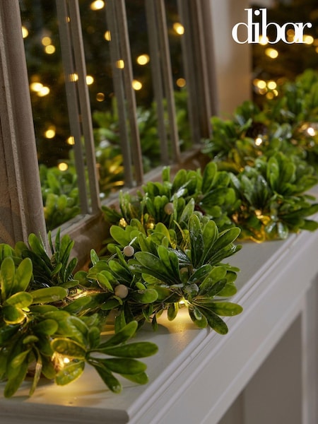Dibor Green Wild Privet Light Up Garland (AW2381) | £35